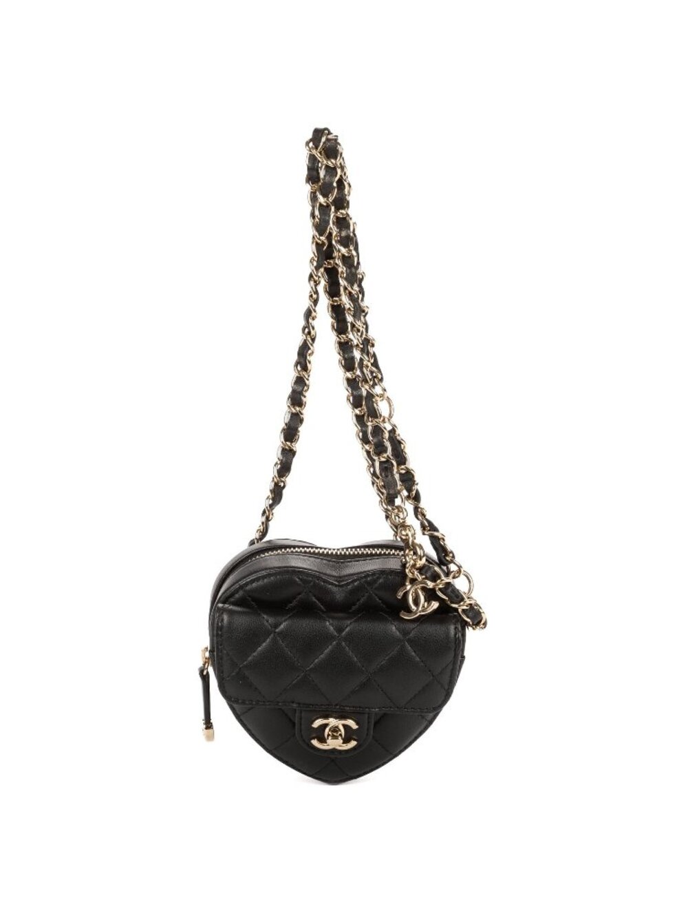 Chanel Heart Belt Bag Black Quilted Lambskin Leather